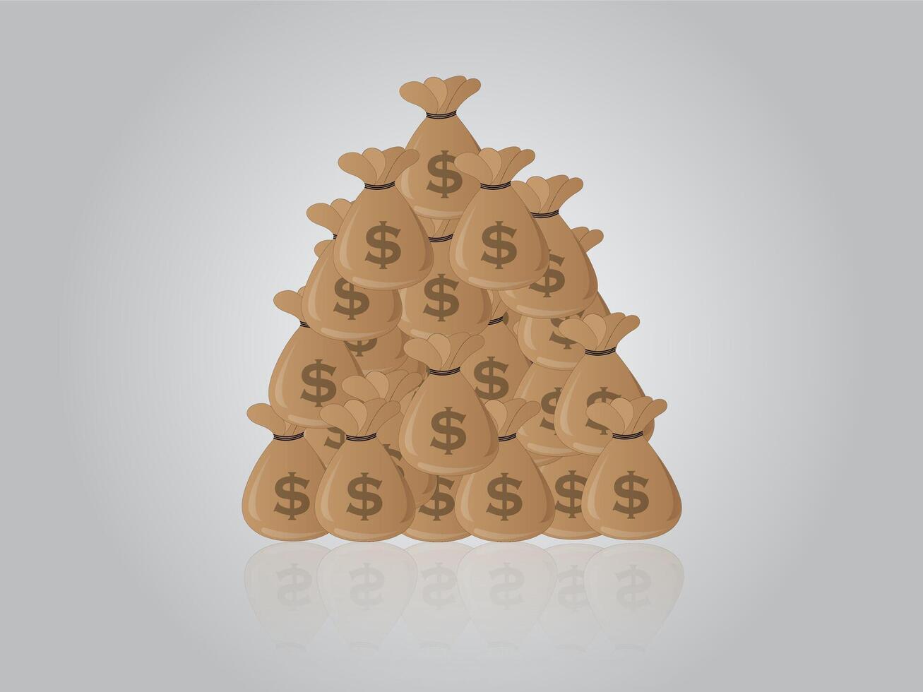 Stock of money bags in dollars in white background vector