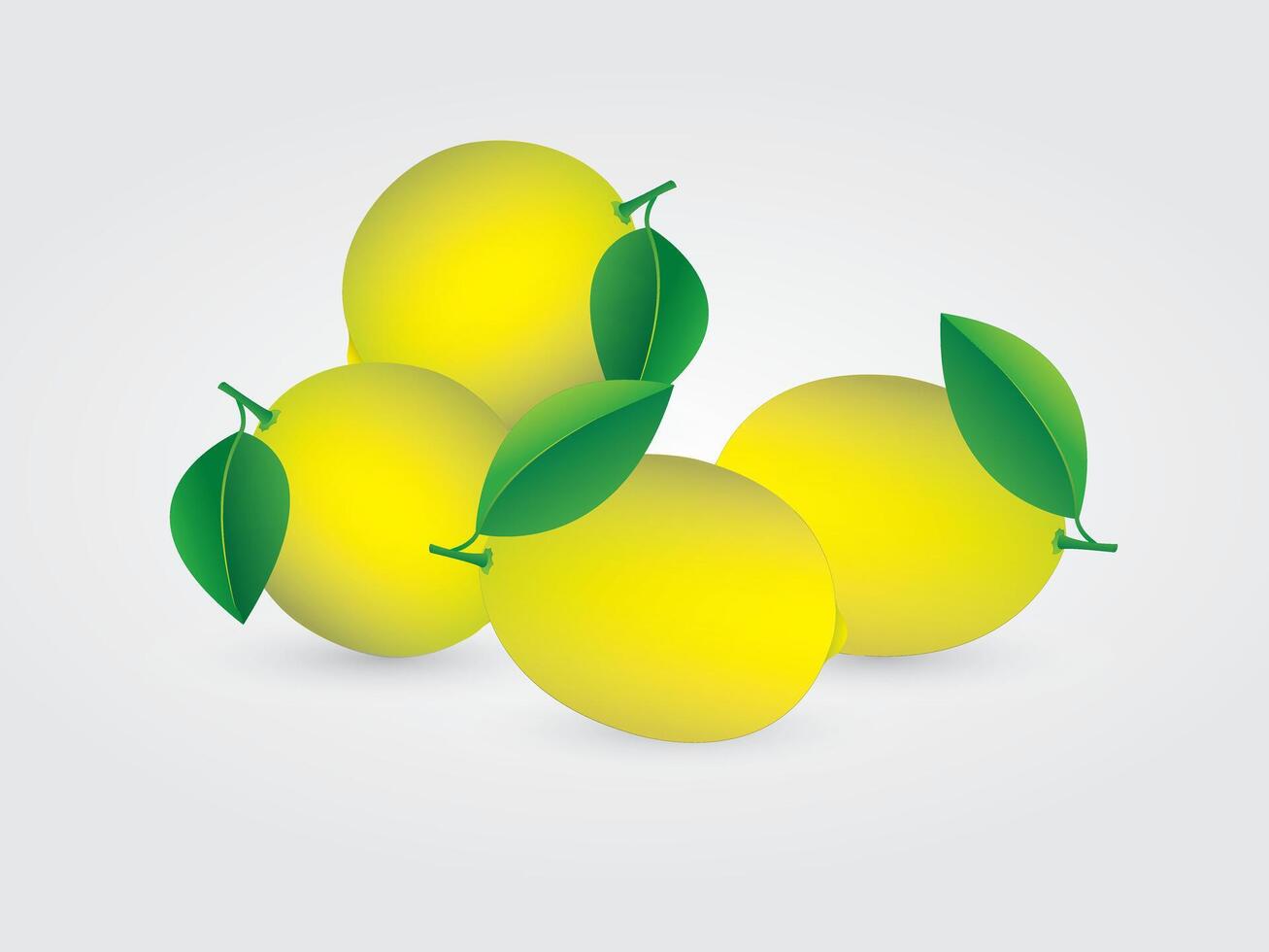 A group of yellow citrus or lemon on white background illustration vector
