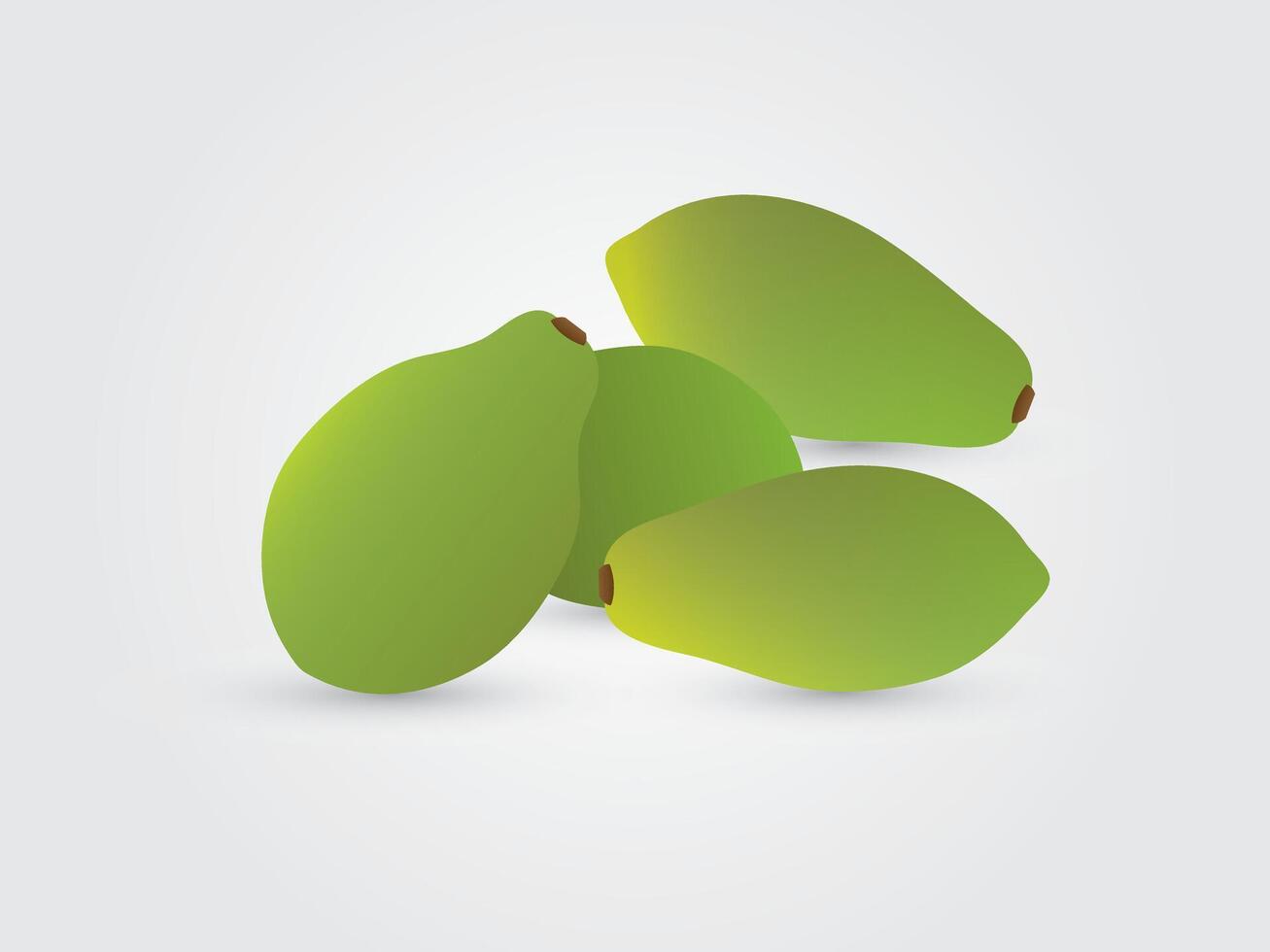 A group of green sweet papaya illustration vector