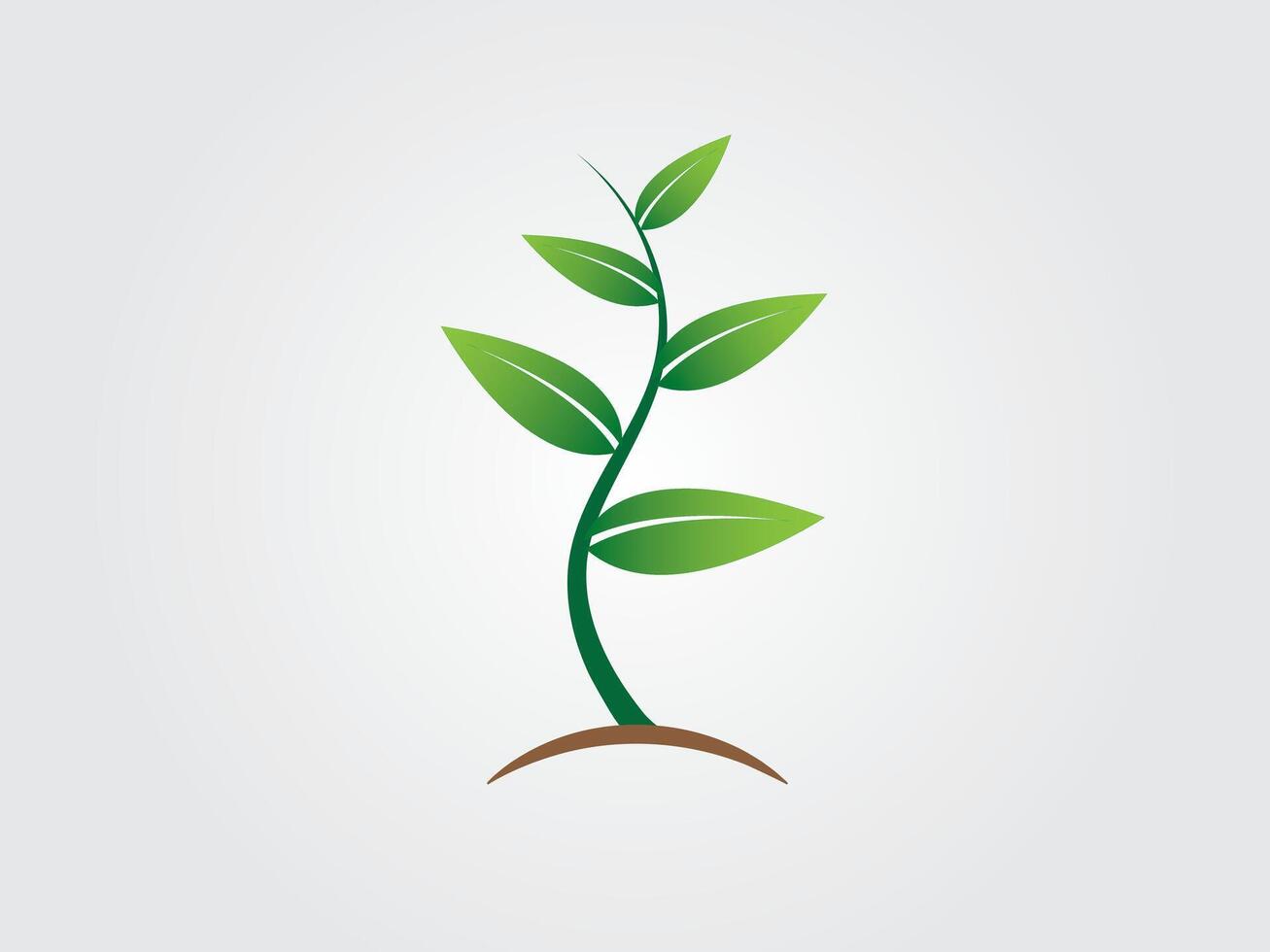 A cool green tree plant icon on white background illustration vector