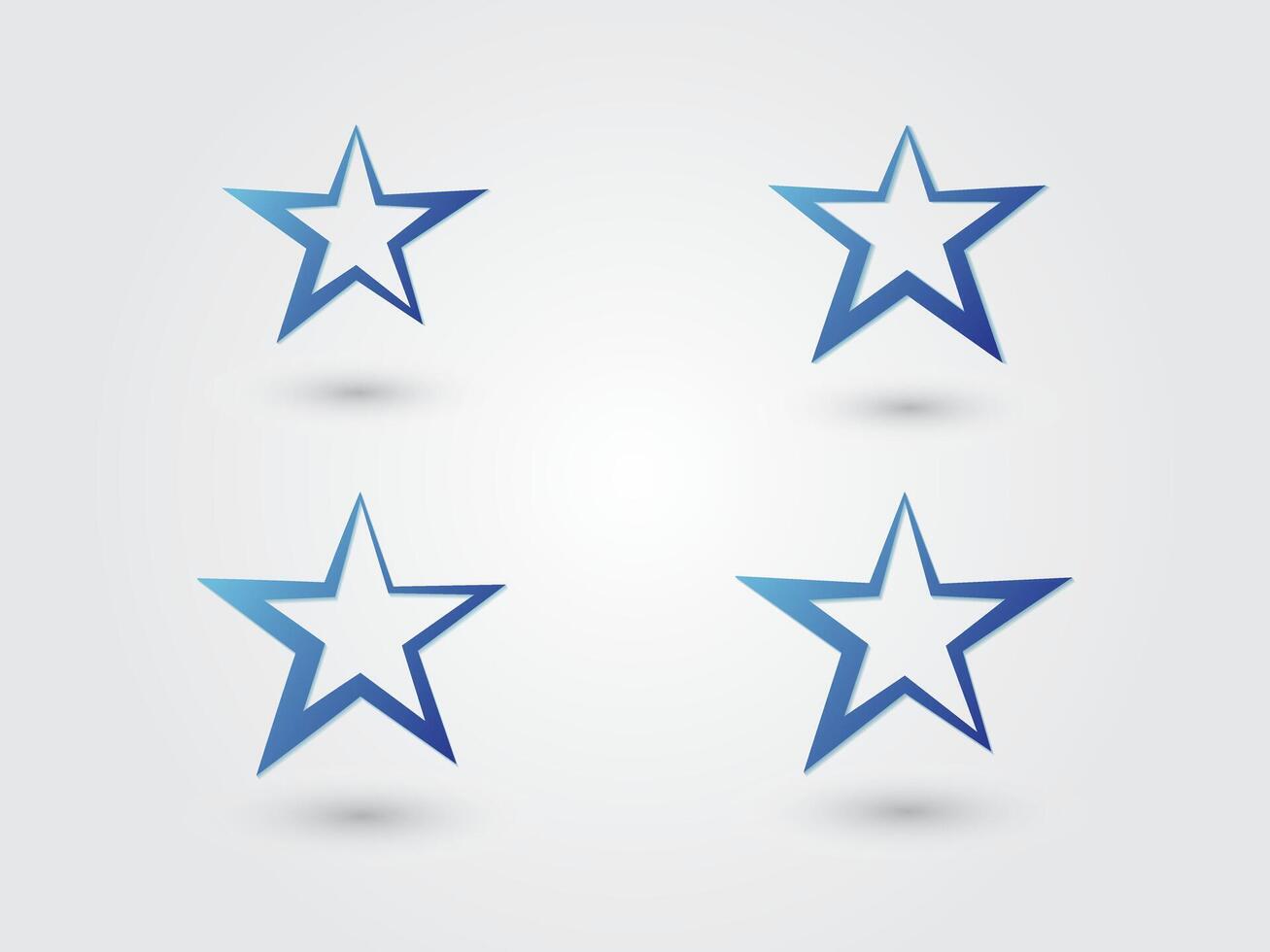 A set of blue star logo and icon for business illustration vector