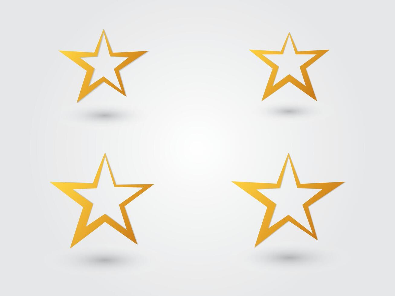 A set of golden and yellow star logo and icon for business illustration vector