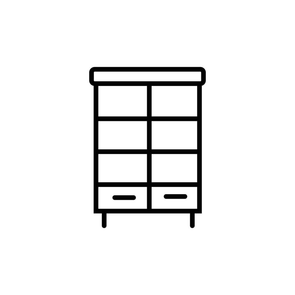 Furniture and home interior elements - thin line web icon set. vector