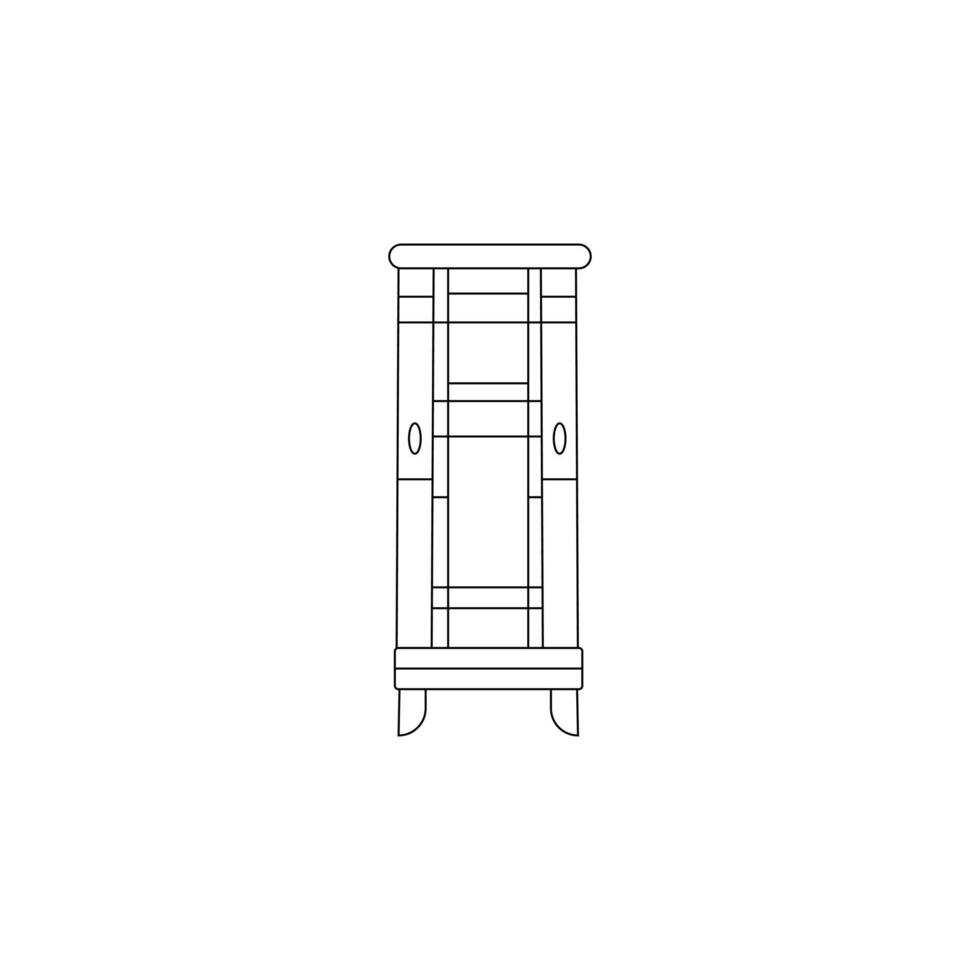 Table line art on a white background vector