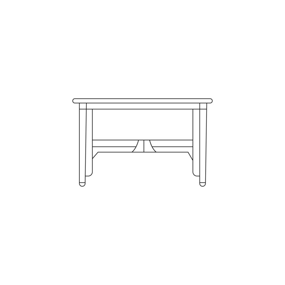Table line art on a white background vector