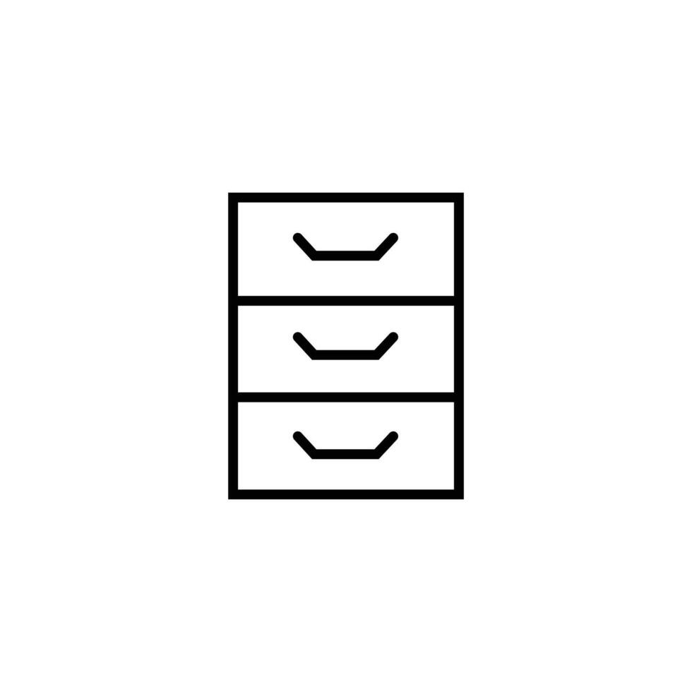 Furniture and home interior elements - thin line web icon set. vector