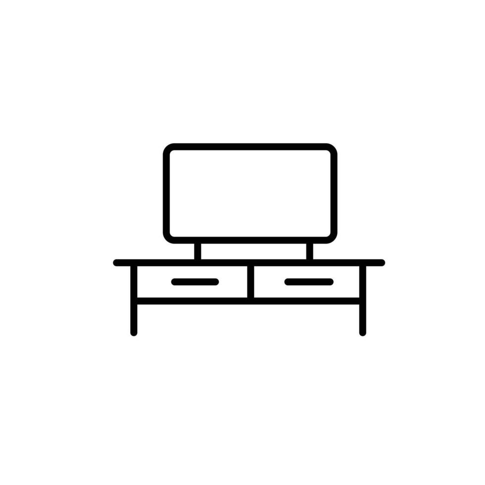 Furniture and home interior elements - thin line web icon set. vector