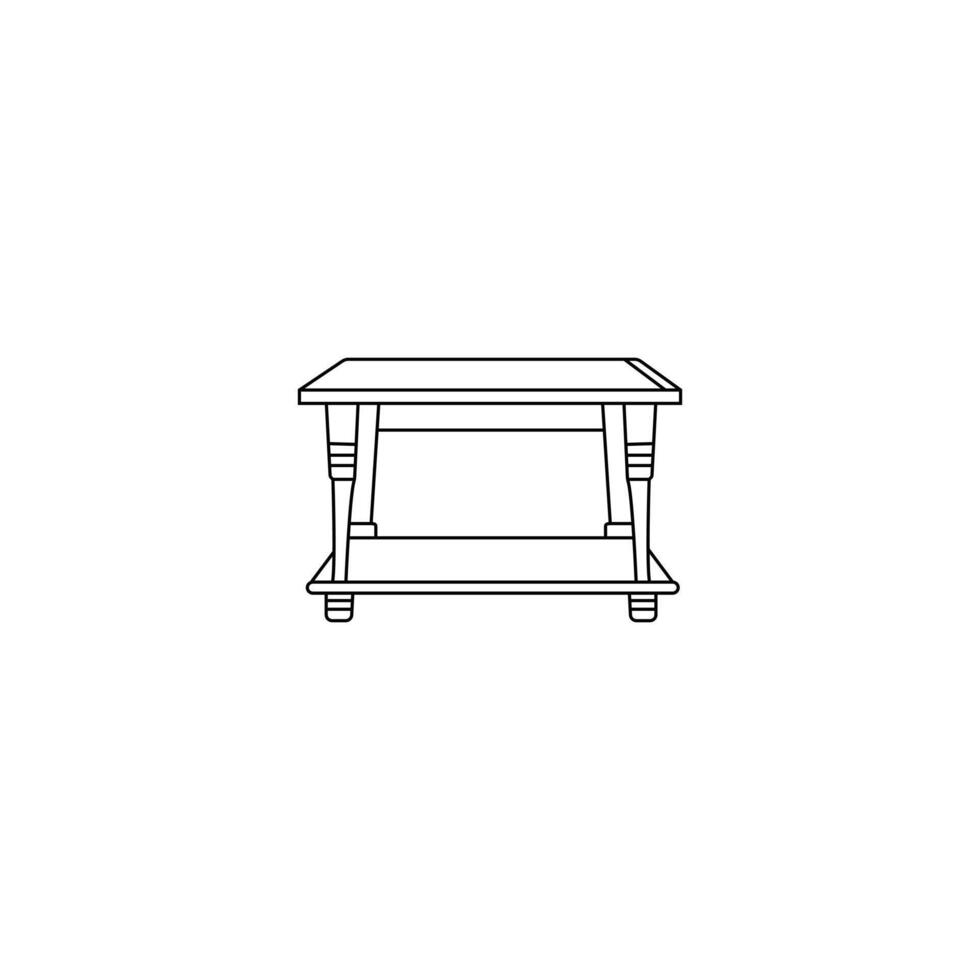 Table line art on a white background vector