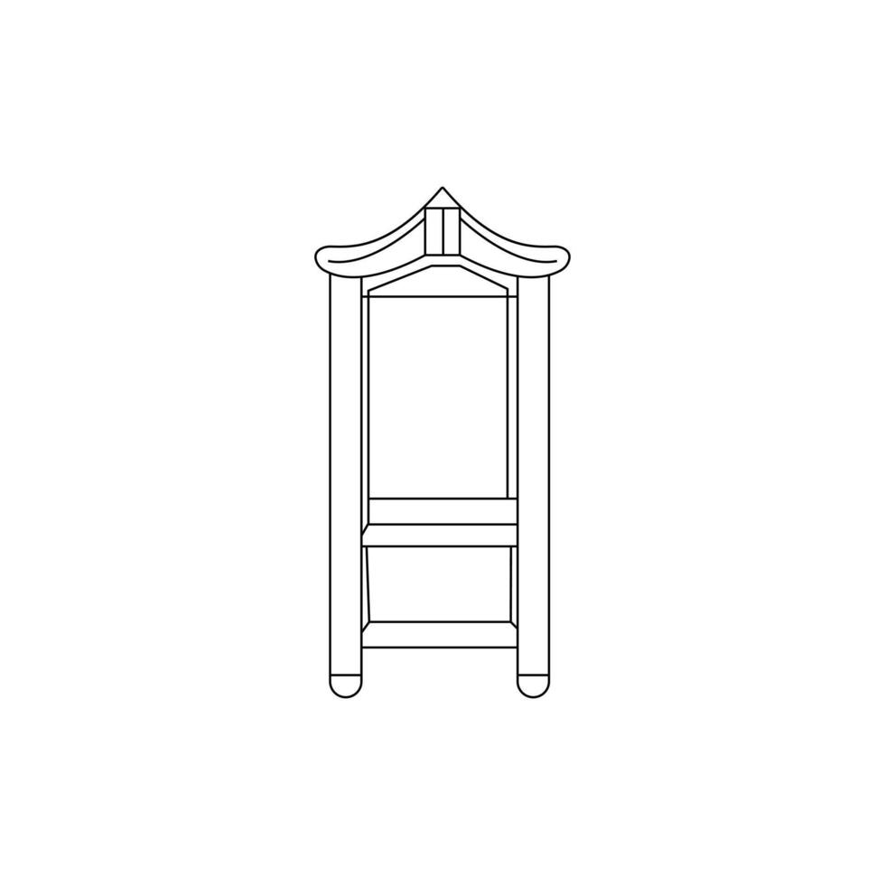 Table line art on a white background vector