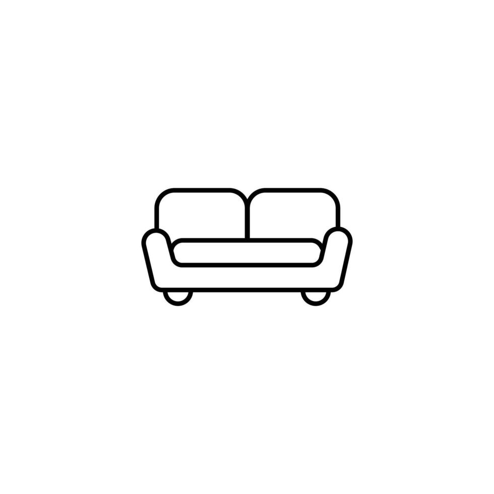 Furniture and home interior elements - thin line web icon set. vector