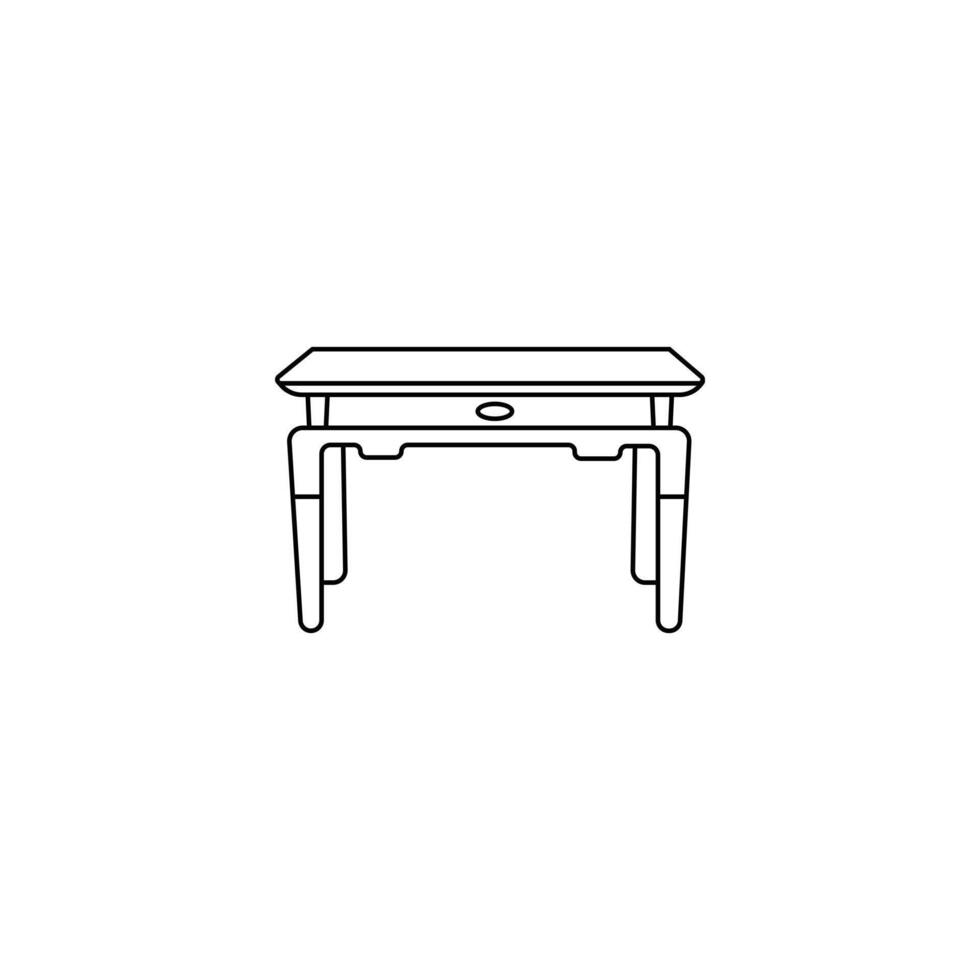 Table line art on a white background vector