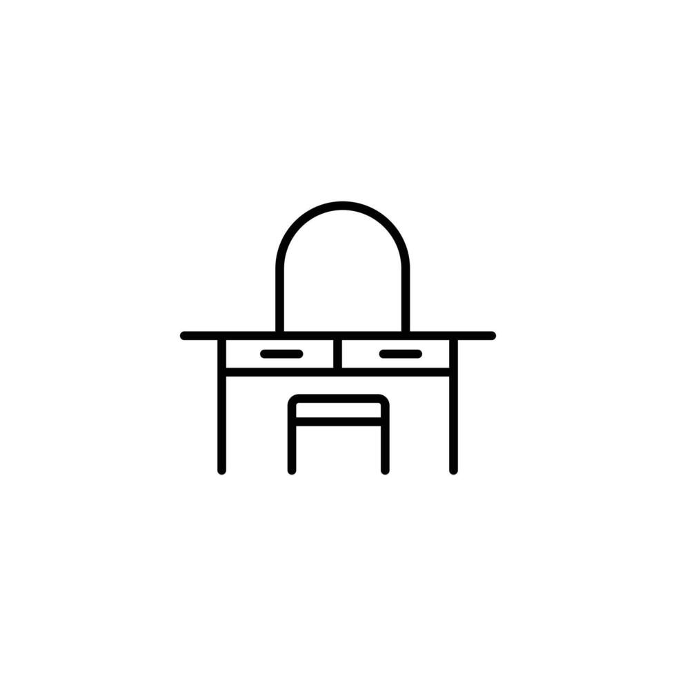 Furniture and home interior elements - thin line web icon set. vector