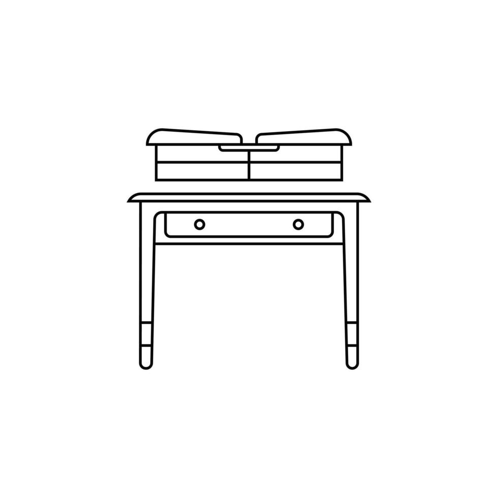 Table line art on a white background vector