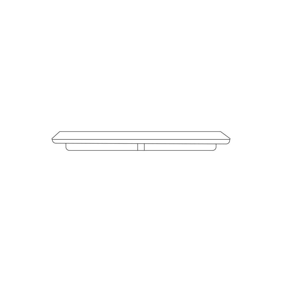 Table line art on a white background vector