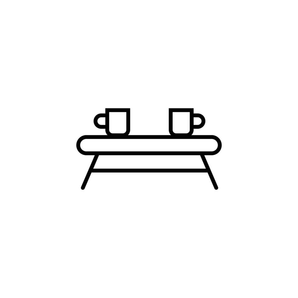 Furniture and home interior elements - thin line web icon set. vector