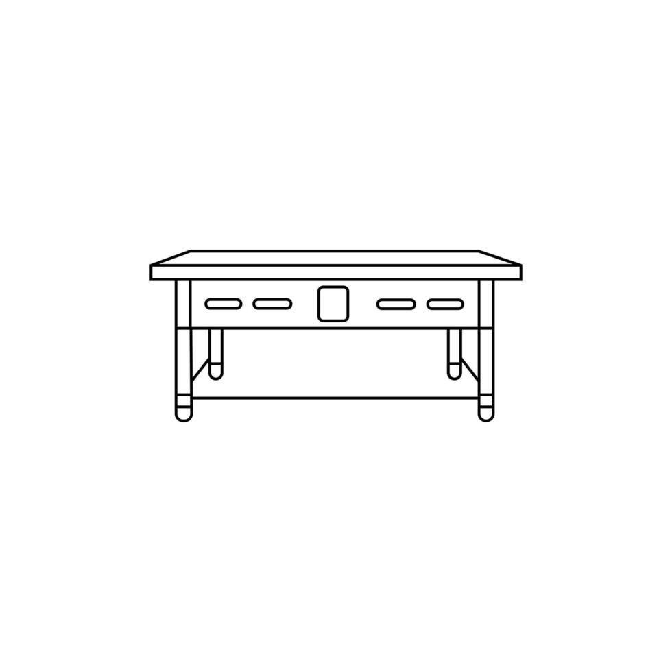 Table line art on a white background vector
