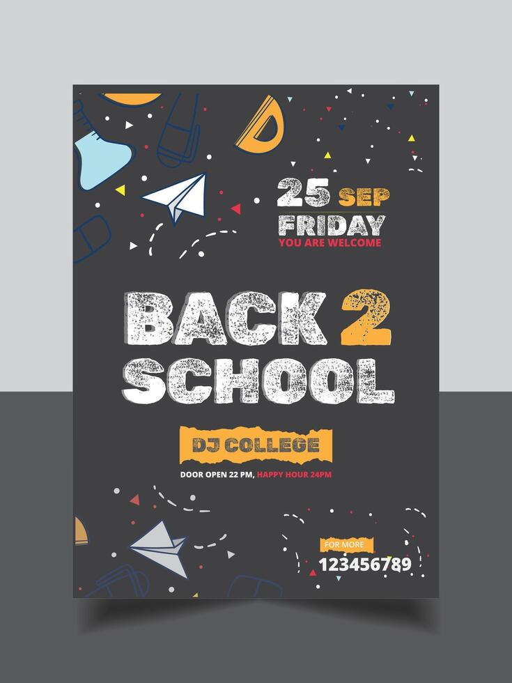 Back to school poster Design template vector