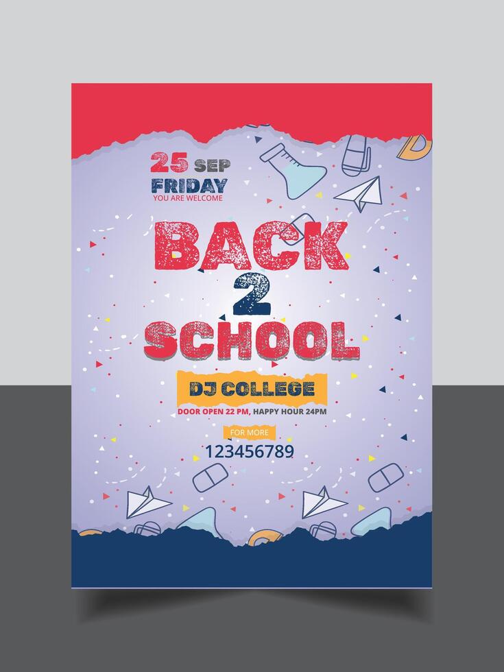 Back to school poster Design template vector