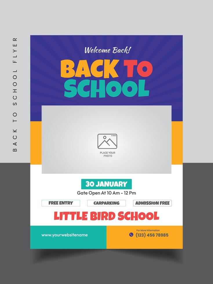 Back to school poster Design template vector