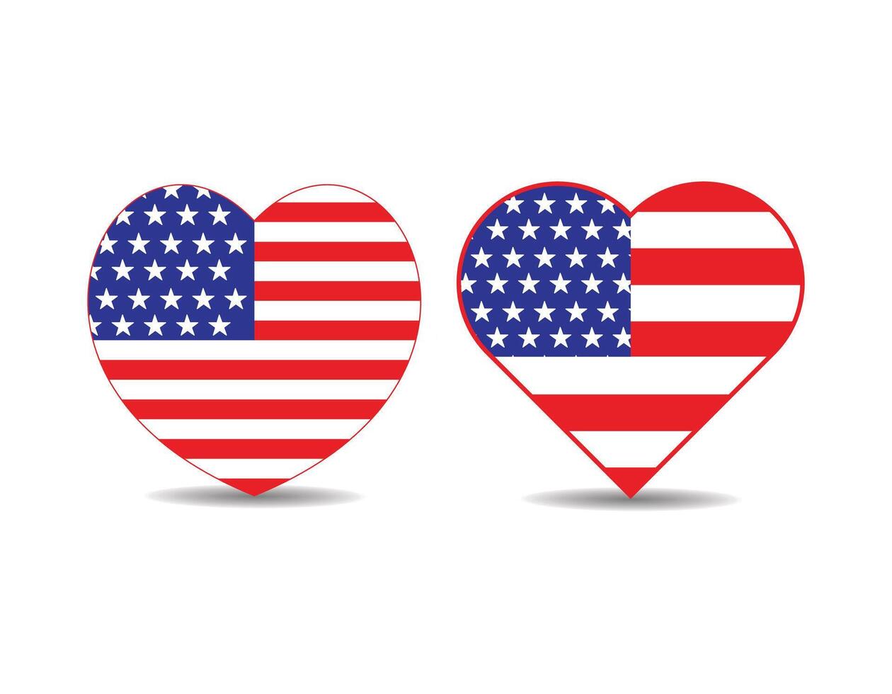 Red and blue Heart Shaped American Flag vector