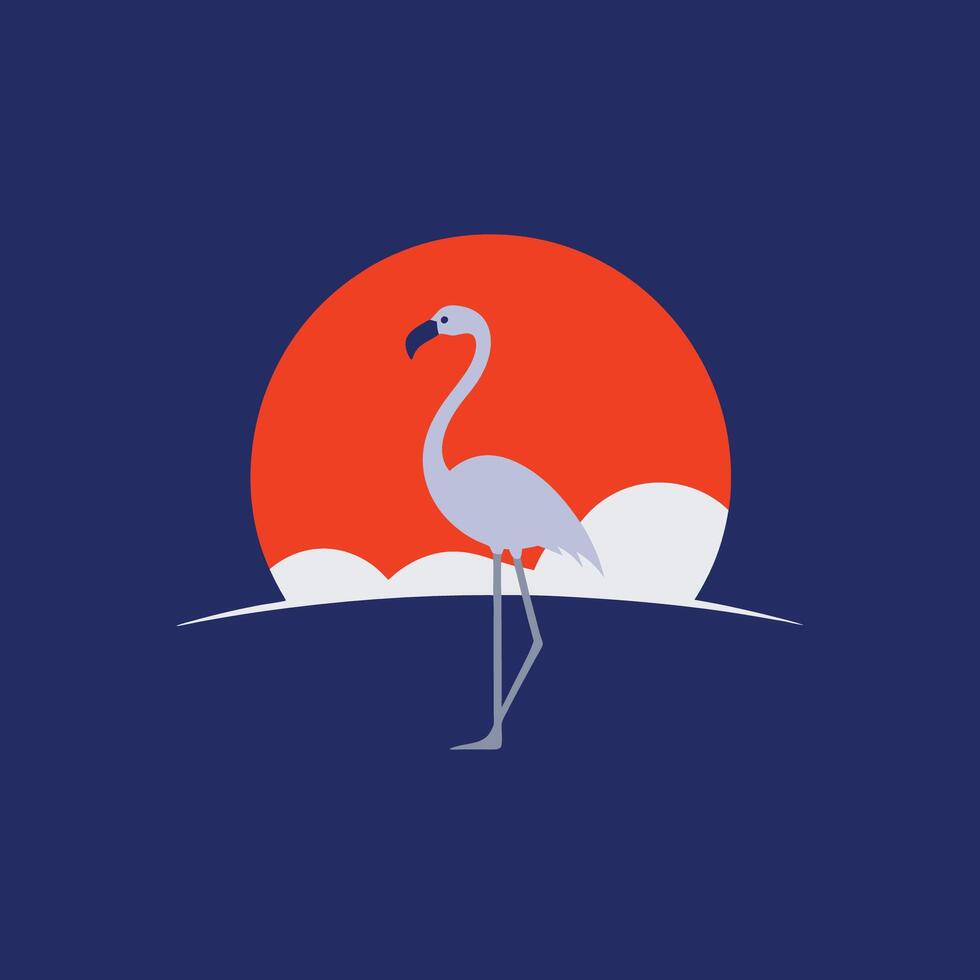 Illustration of Standing Flamingo vector