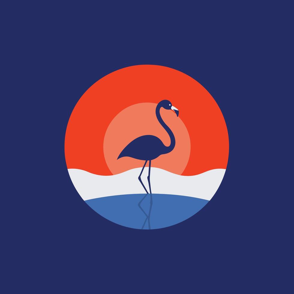 Illustration of Standing Flamingo vector