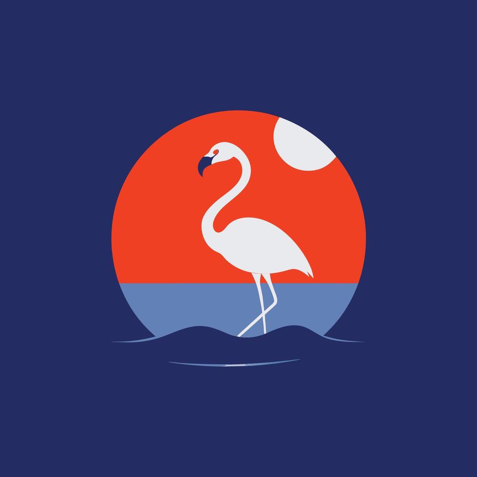 Illustration of Standing Flamingo vector
