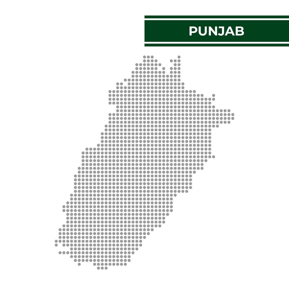 Dotted map of Punjab is a province of Pakistan vector