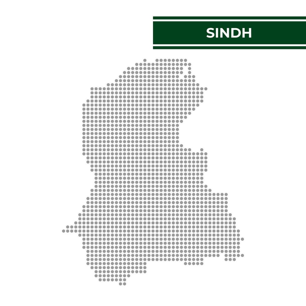 Dotted map of Sindh is a province of Pakistan vector