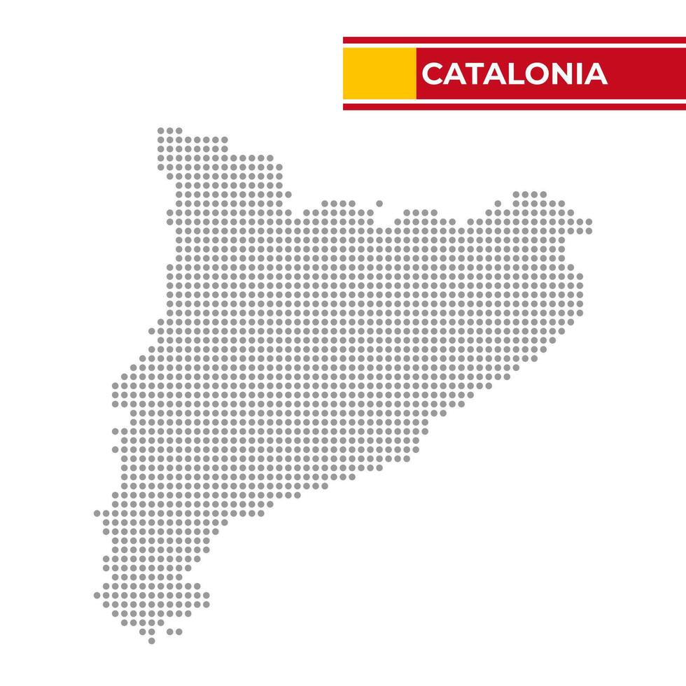 Dotted map of Catalonia in Spain vector