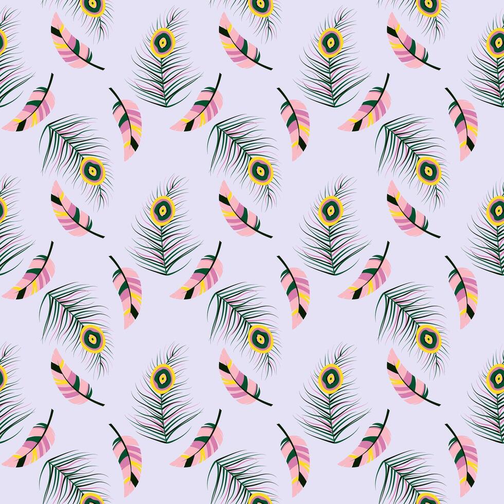 feathers seamless pattern vector