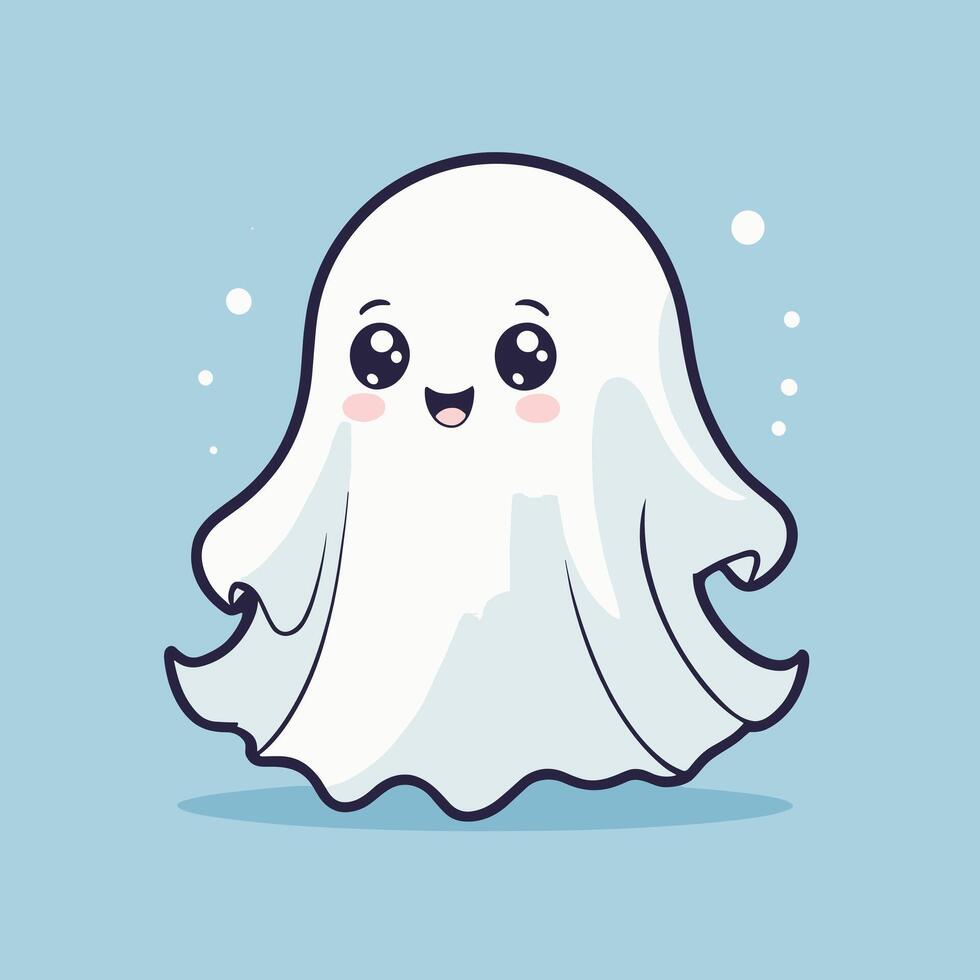 Friendly ghost cartoon with a big smile vector