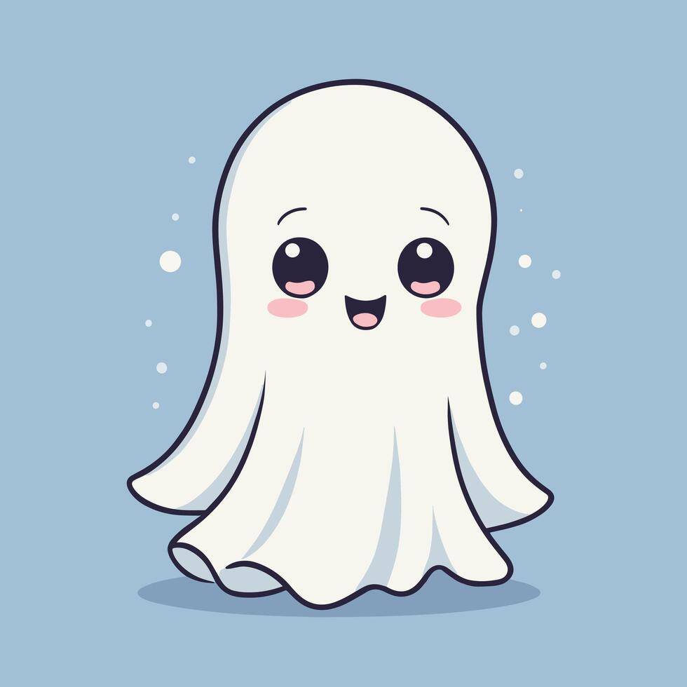 Friendly ghost cartoon with a big smile vector
