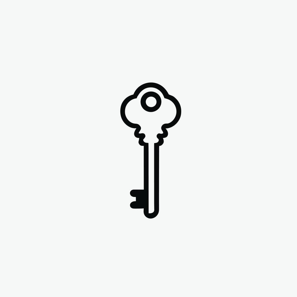 Key icon 2d illustration minimalist design vector