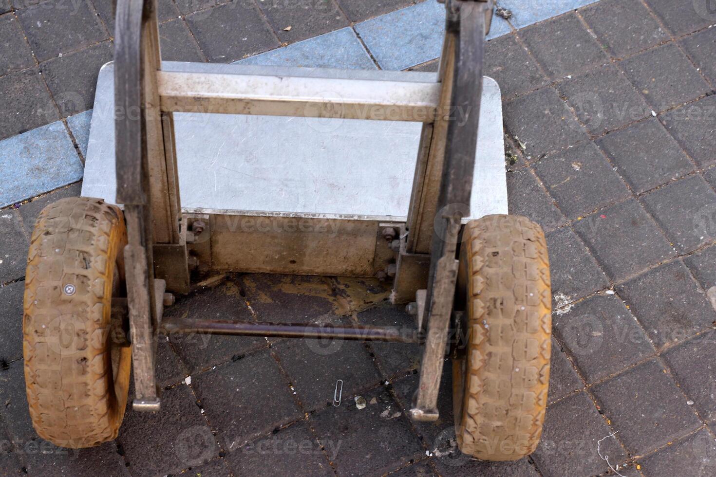 Trolley wheel for transporting heavy loads. photo