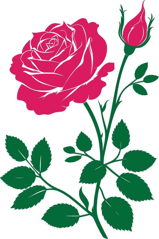 Rose flower art illustration. vector