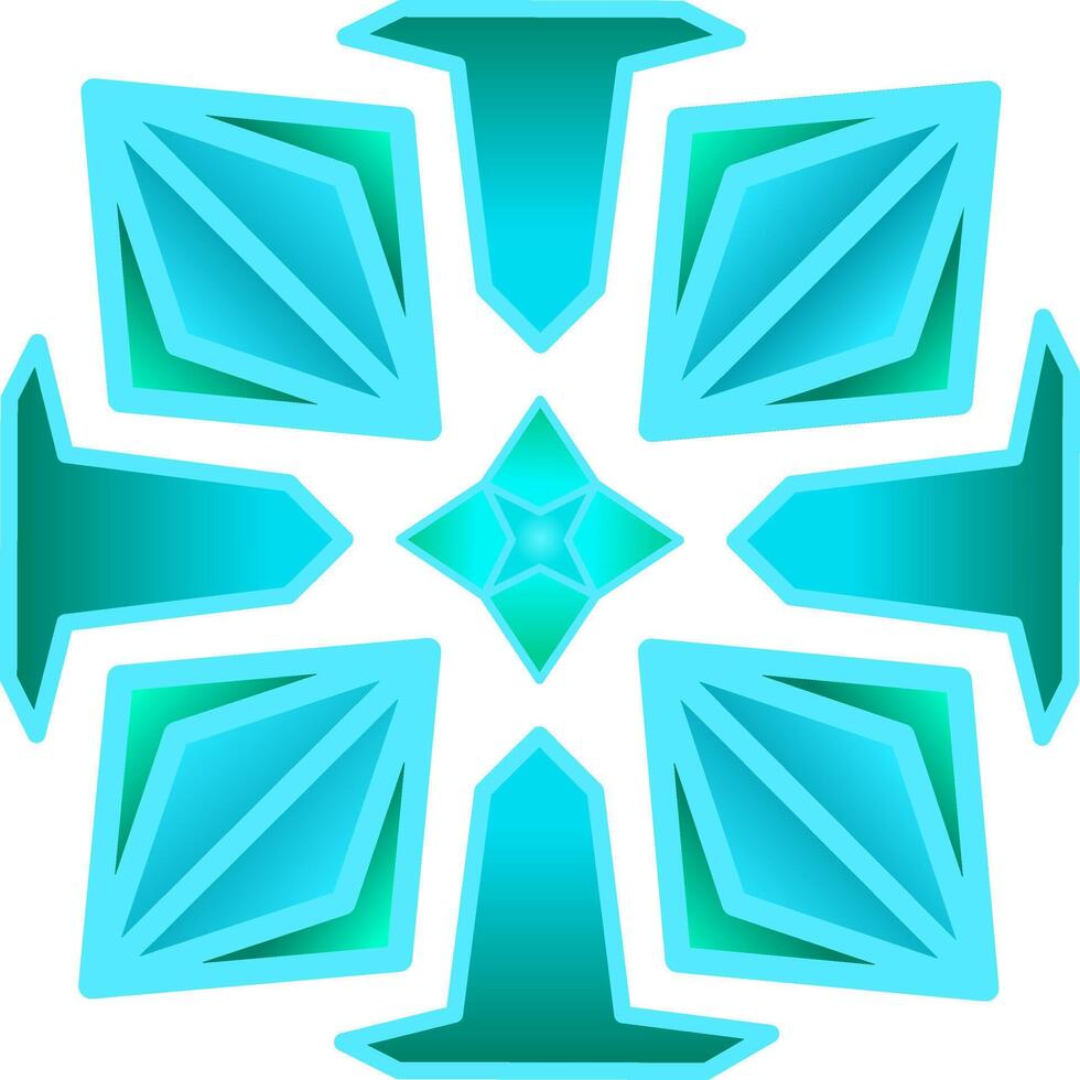 square star and flower logo design vector
