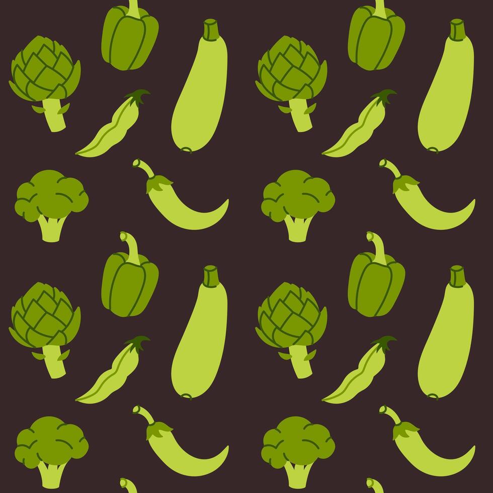 Green vegetables seamless pattern vector