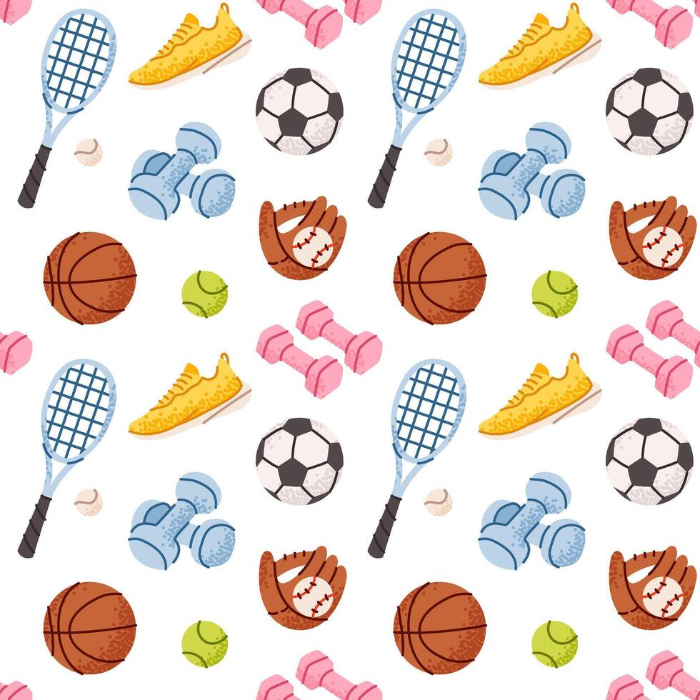 Sports equipment pattern vector