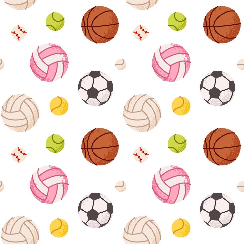 Sport balls pattern vector