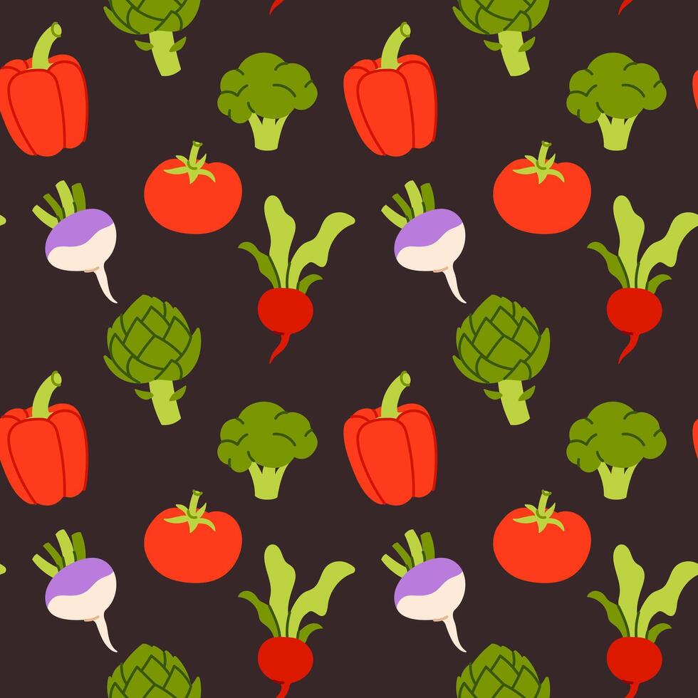 Vegetables seamless pattern vector