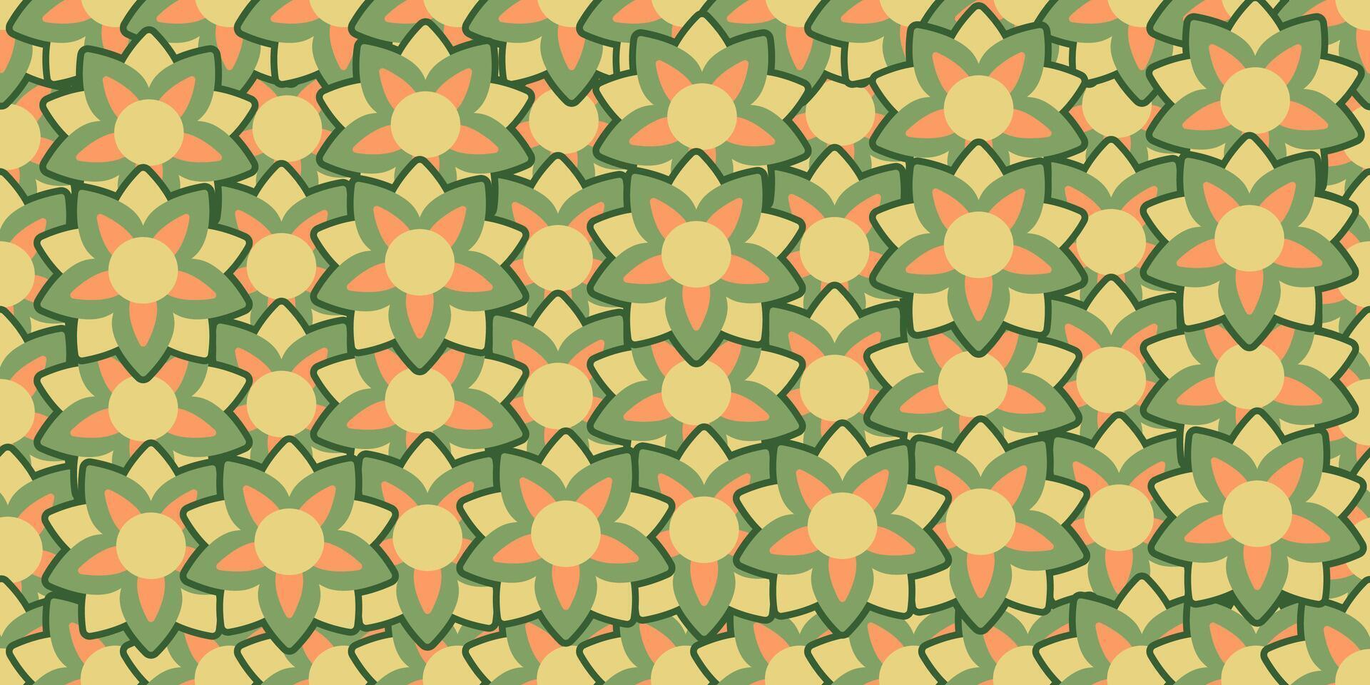 seamless floral pattern in color. This is a illustration of repeating flowers. Design for decorative, wallpaper, shirts, clothing, tablecloths, blankets, wrapping, textures, textiles vector