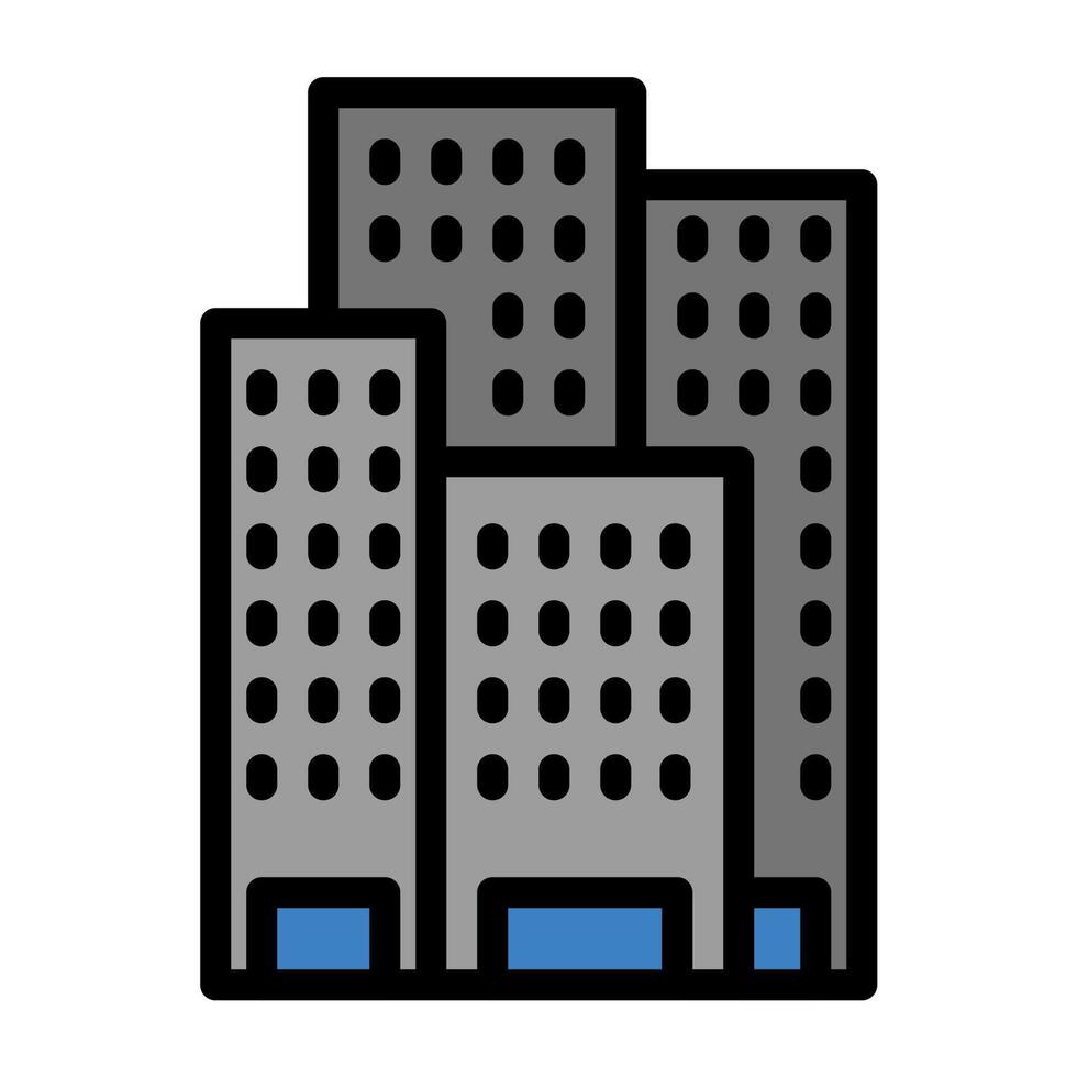 building icon color or logo illustration outline black style vector