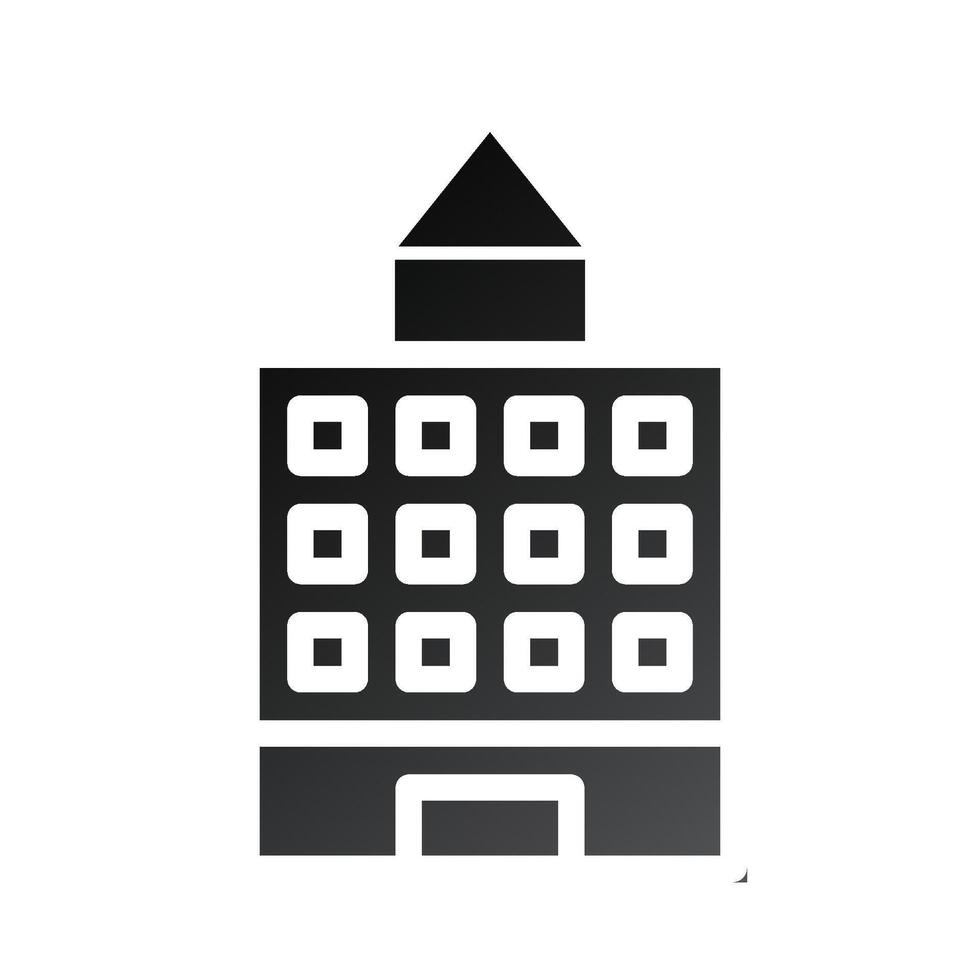 Building icon solid gradient black vector