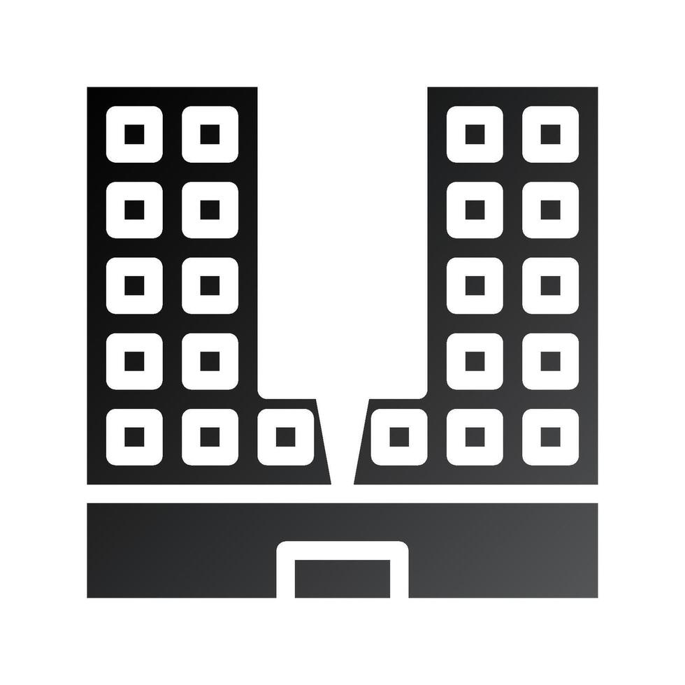 Building icon solid gradient black vector
