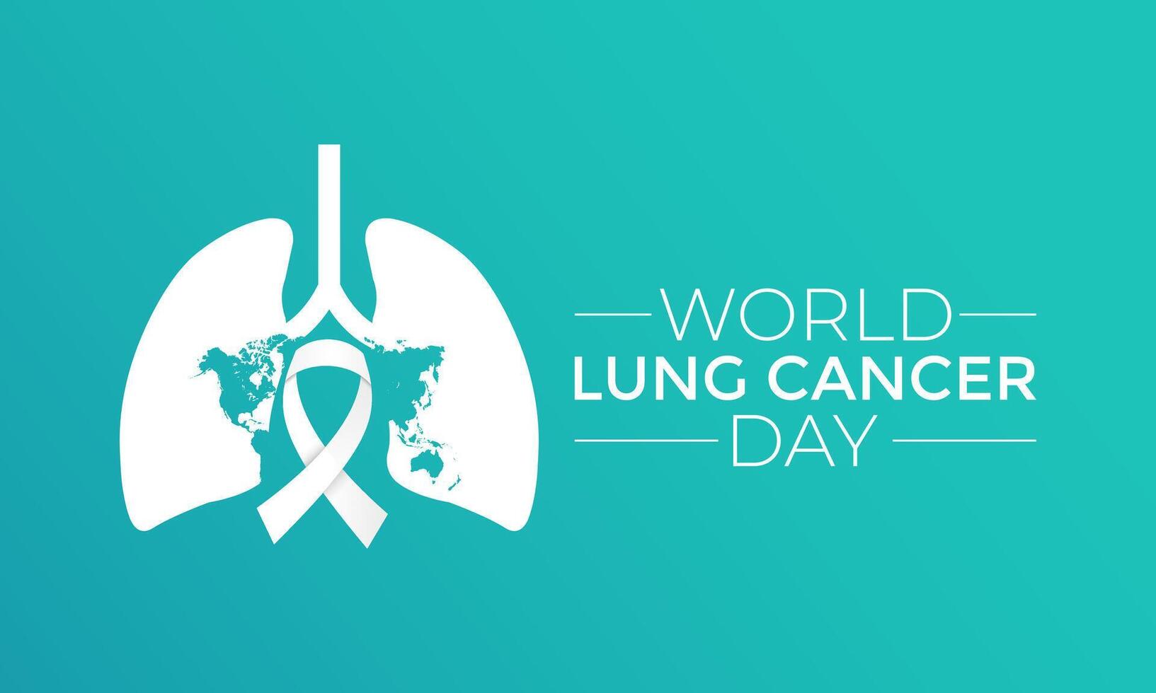 illustration World Lung Cancer day is observed every year on August 1. ribbon with lung icon illustration background template. Holiday concept. vector