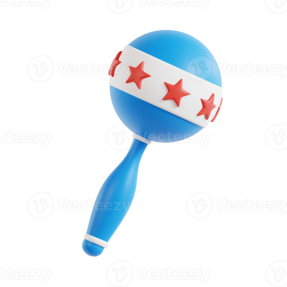 rattle 3d icon, transparent background png