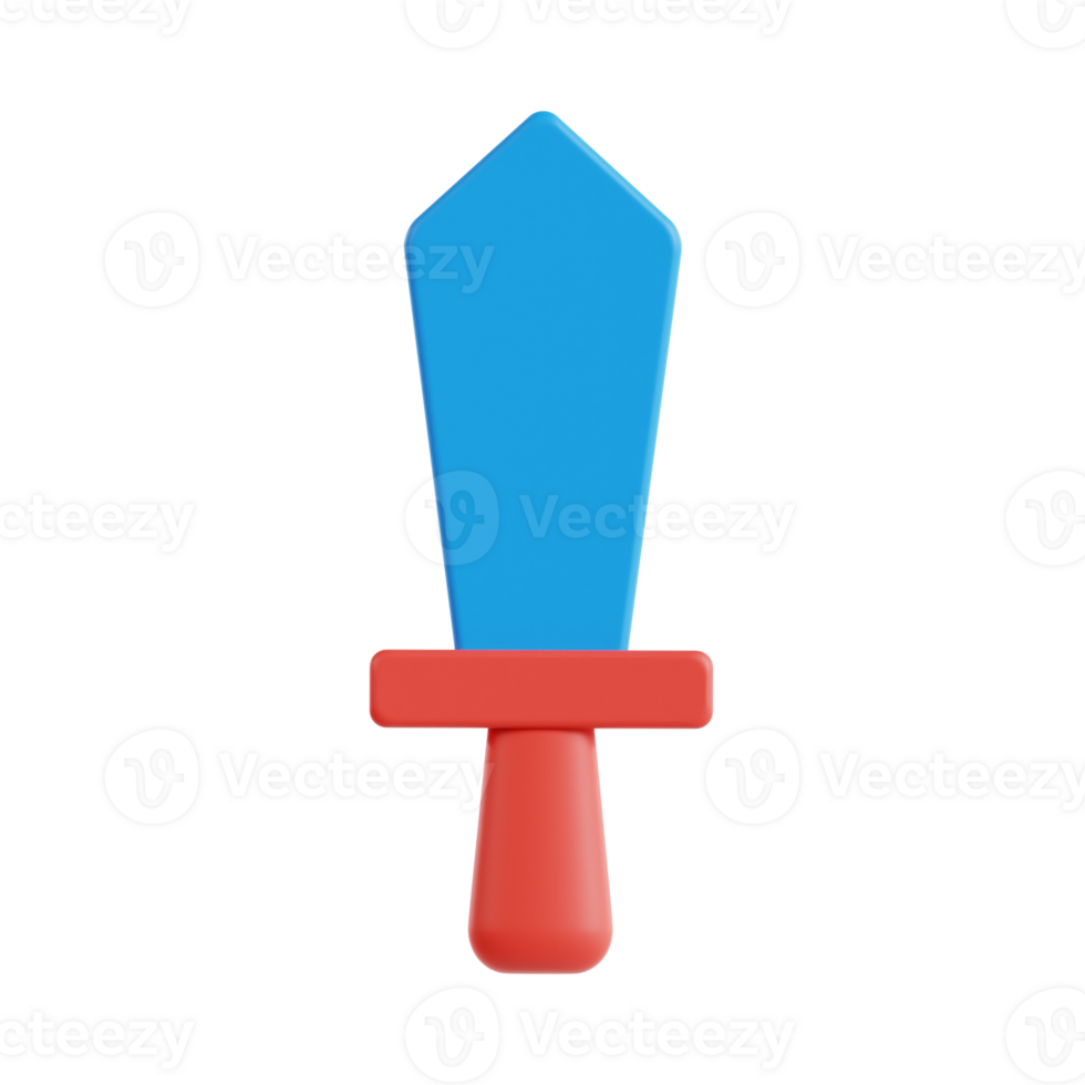 toy sword 3d icon, transparent background png