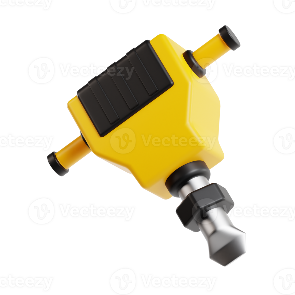 jackhammer 3d icon, transparent background png