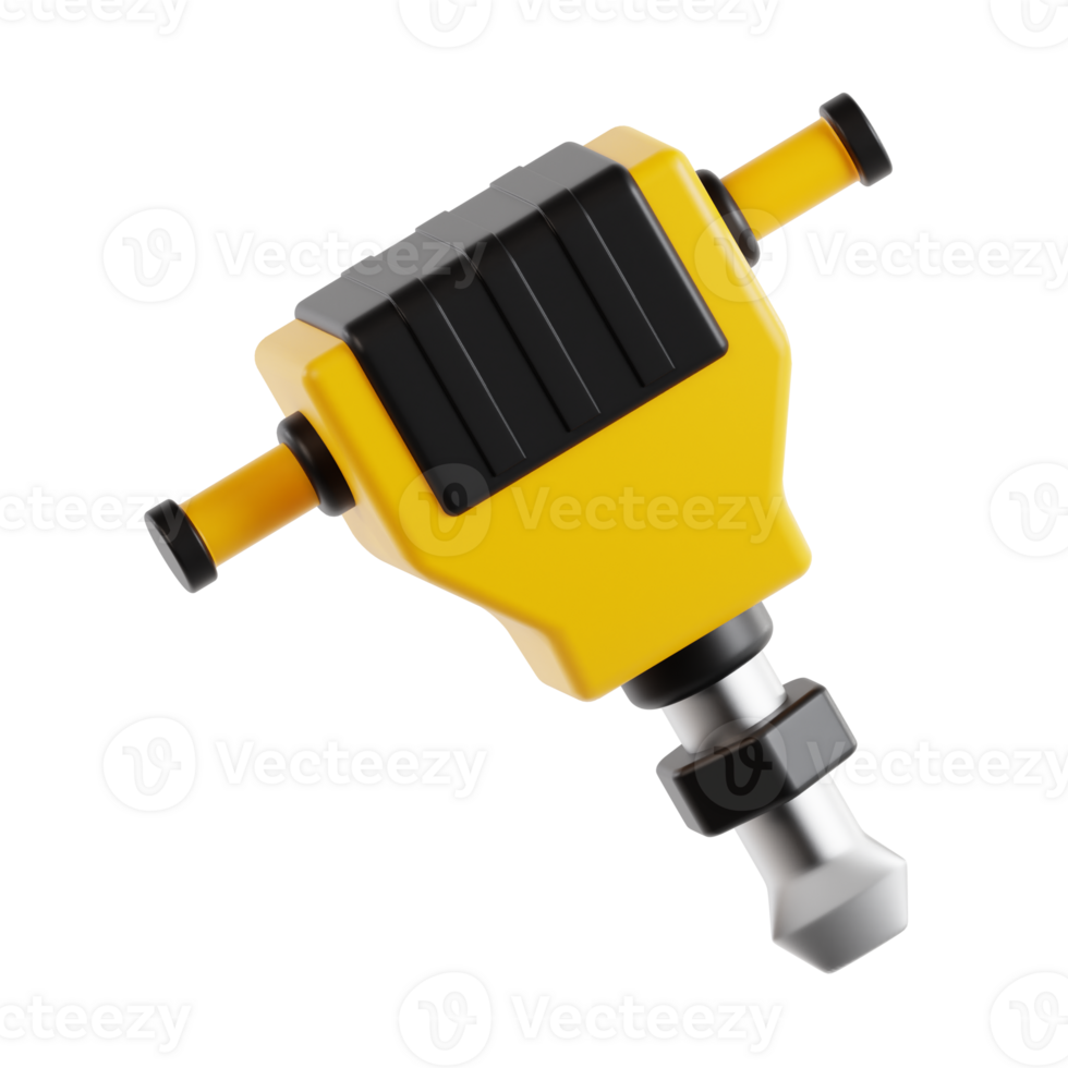 jackhammer 3d icon, transparent background png